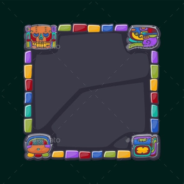 Maya Stone Board Aztec Carton Game Frame